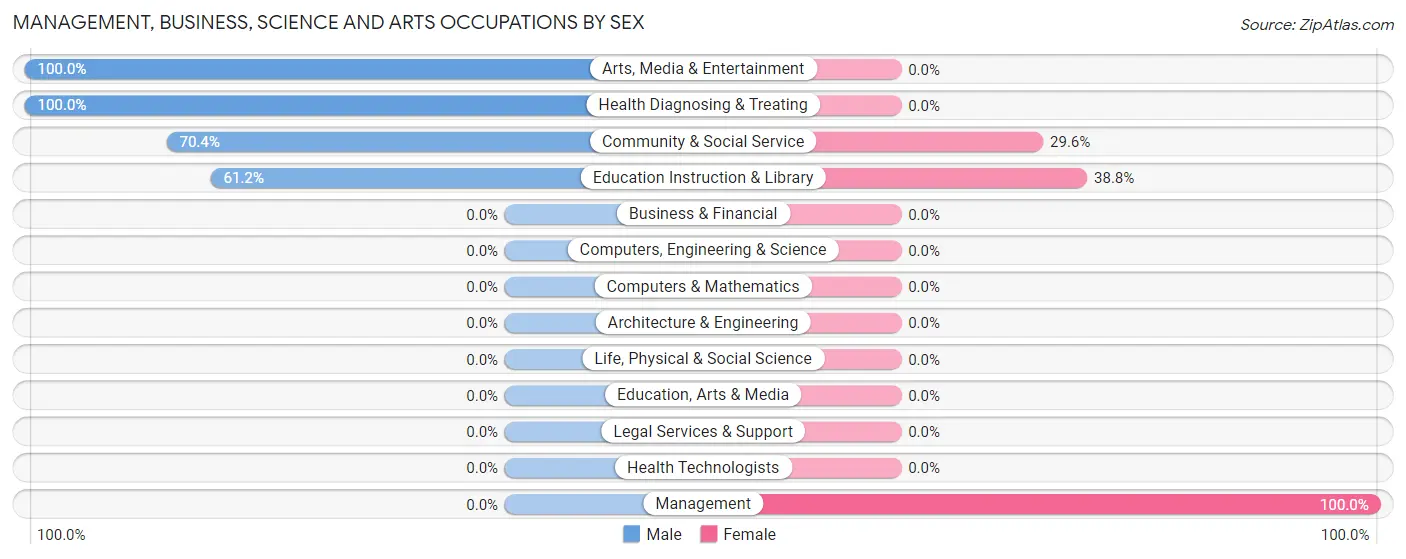 Management, Business, Science and Arts Occupations by Sex in Zip Code 41645