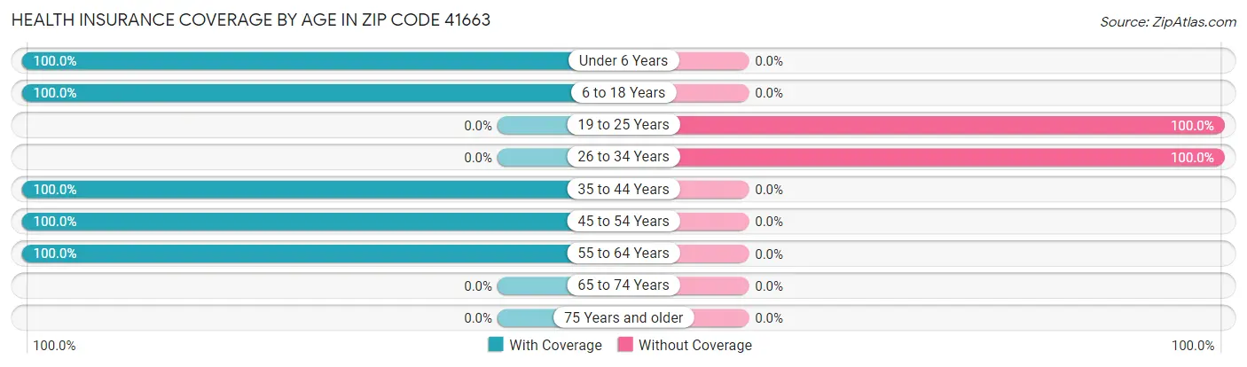 Health Insurance Coverage by Age in Zip Code 41663