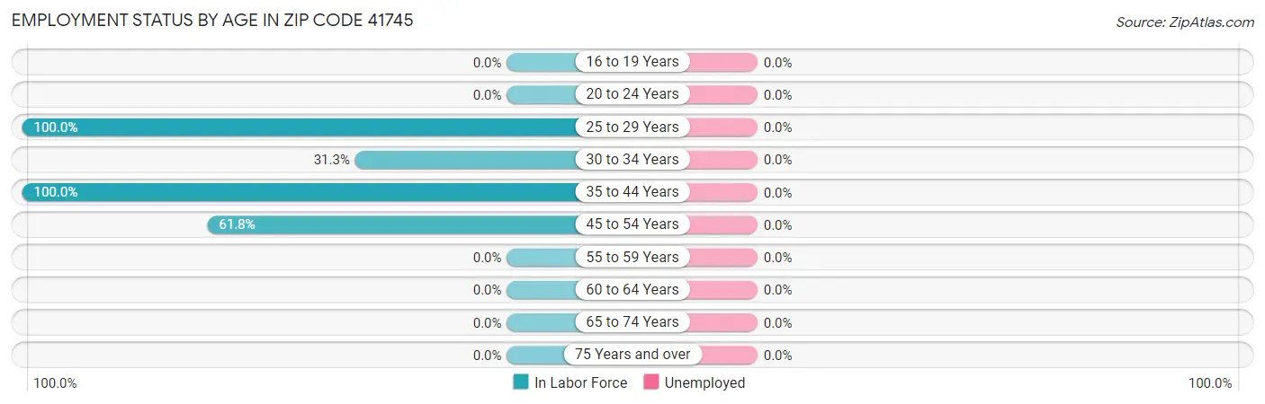 Employment Status by Age in Zip Code 41745