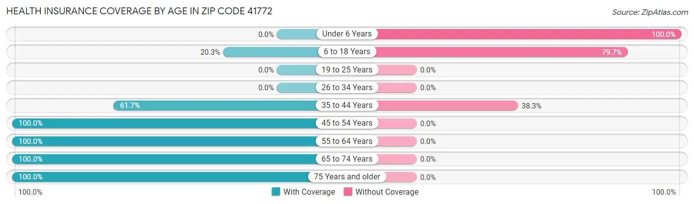 Health Insurance Coverage by Age in Zip Code 41772