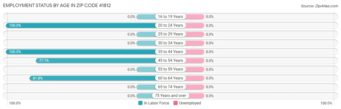Employment Status by Age in Zip Code 41812