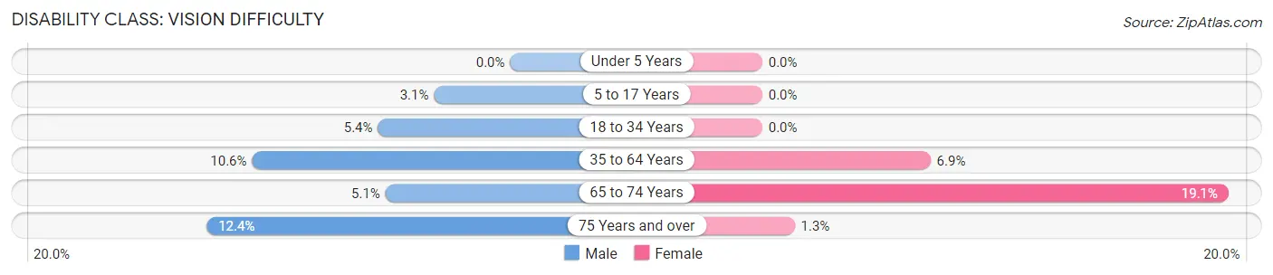 Disability in Zip Code 41858: <span>Vision Difficulty</span>