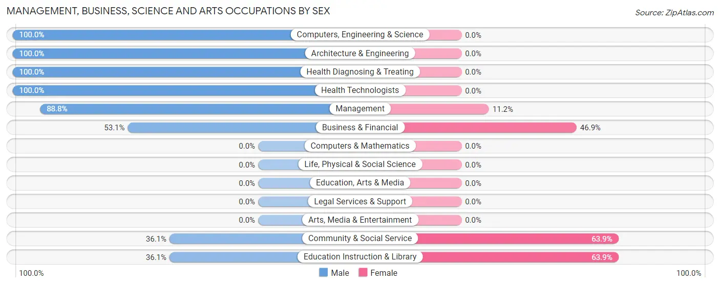 Management, Business, Science and Arts Occupations by Sex in Zip Code 42027
