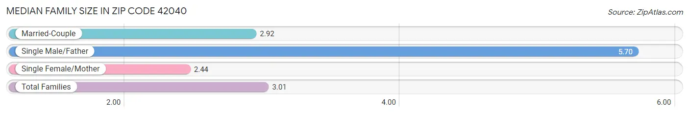 Median Family Size in Zip Code 42040