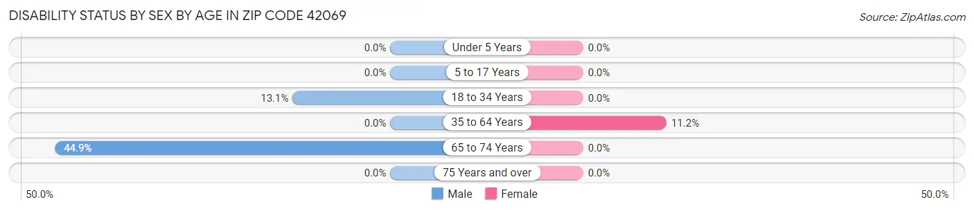 Disability Status by Sex by Age in Zip Code 42069