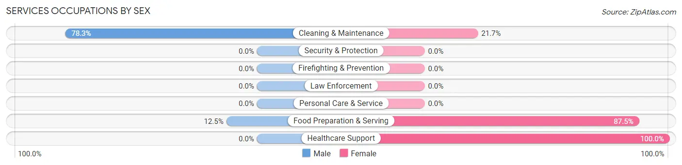 Services Occupations by Sex in Zip Code 42133