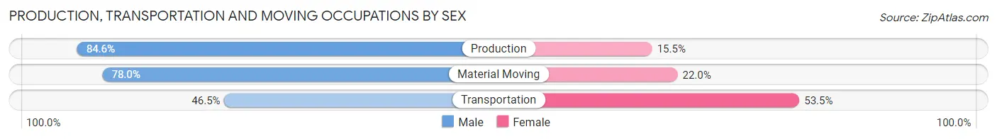 Production, Transportation and Moving Occupations by Sex in Zip Code 42171