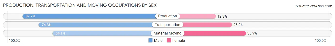 Production, Transportation and Moving Occupations by Sex in Zip Code 42220