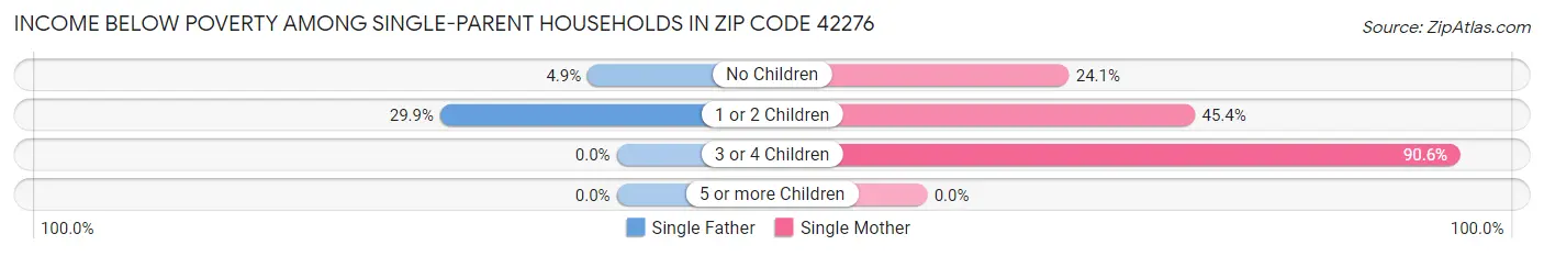 Income Below Poverty Among Single-Parent Households in Zip Code 42276