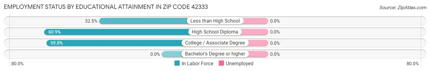 Employment Status by Educational Attainment in Zip Code 42333