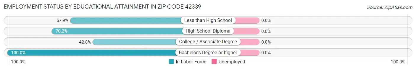 Employment Status by Educational Attainment in Zip Code 42339