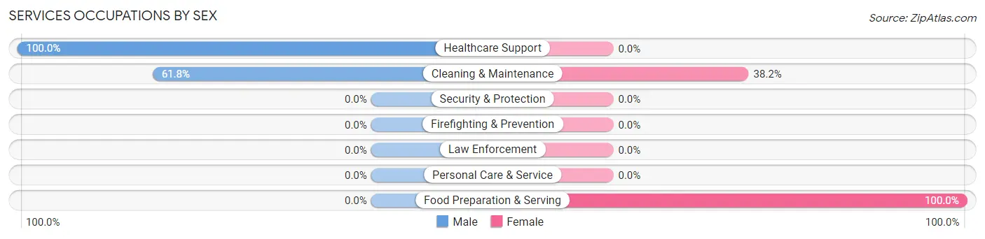 Services Occupations by Sex in Zip Code 42352