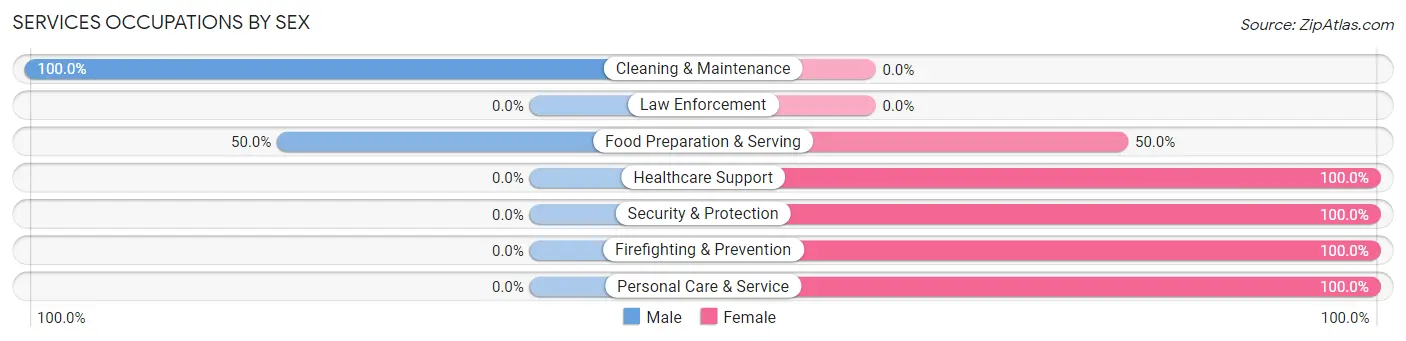 Services Occupations by Sex in Zip Code 42462