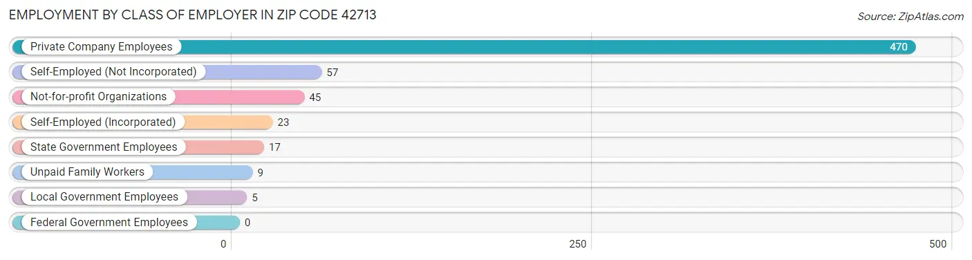 Employment by Class of Employer in Zip Code 42713