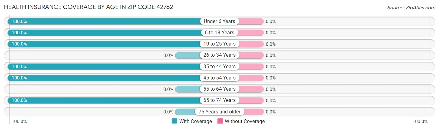 Health Insurance Coverage by Age in Zip Code 42762