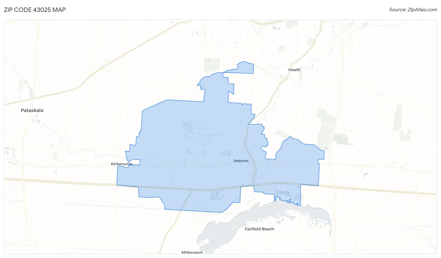 Zip Code 43025 Map