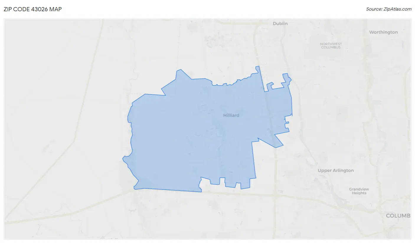 Zip Code 43026 Map