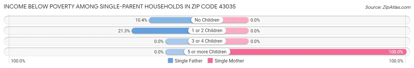Income Below Poverty Among Single-Parent Households in Zip Code 43035