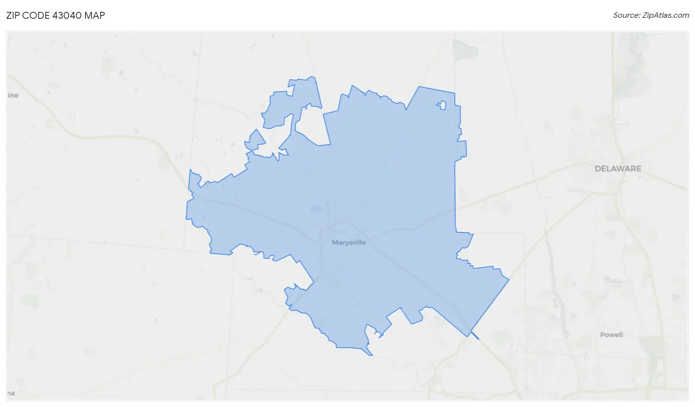 Zip Code 43040 Map