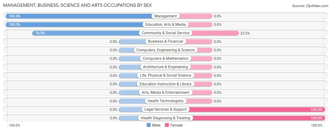 Management, Business, Science and Arts Occupations by Sex in Zip Code 43109