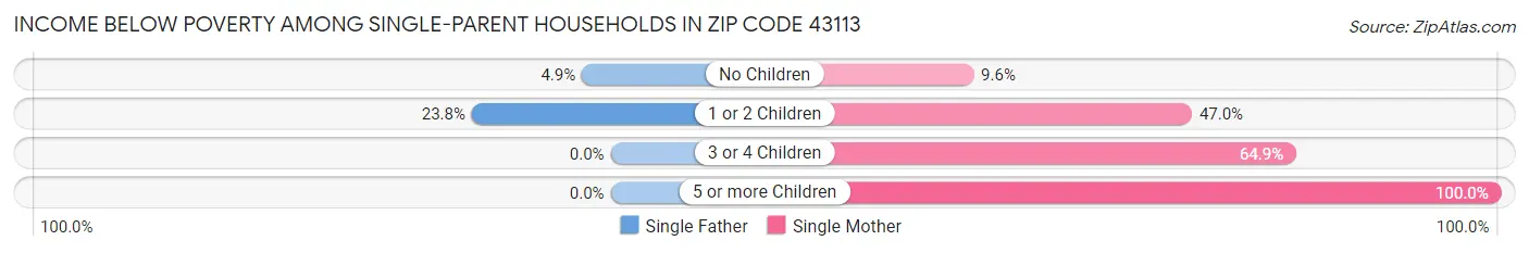 Income Below Poverty Among Single-Parent Households in Zip Code 43113