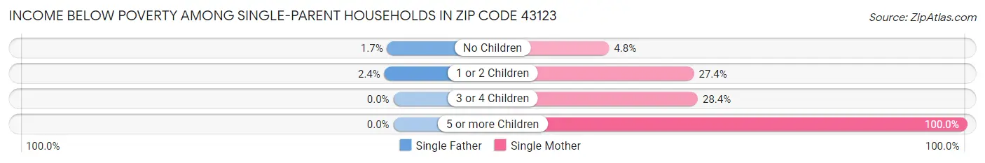 Income Below Poverty Among Single-Parent Households in Zip Code 43123
