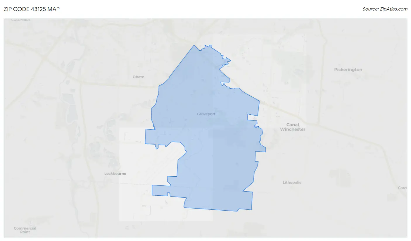 Zip Code 43125 Map