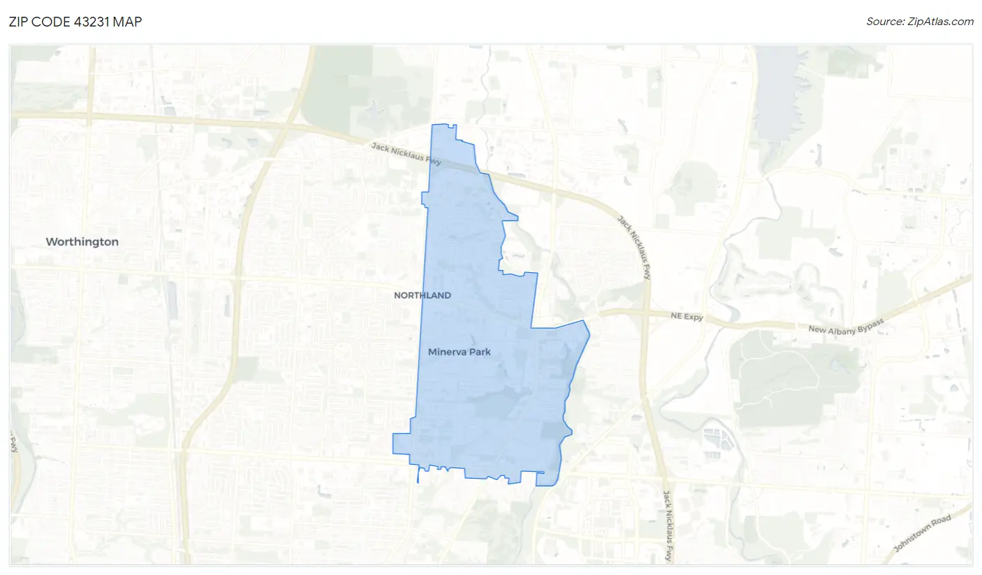 Zip Code 43231 Map