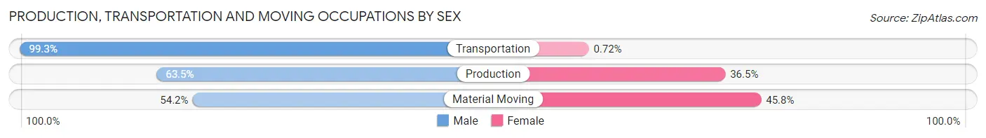 Production, Transportation and Moving Occupations by Sex in Zip Code 43231