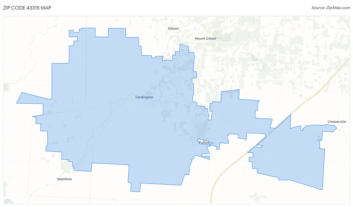 Zip Code 43315 Map