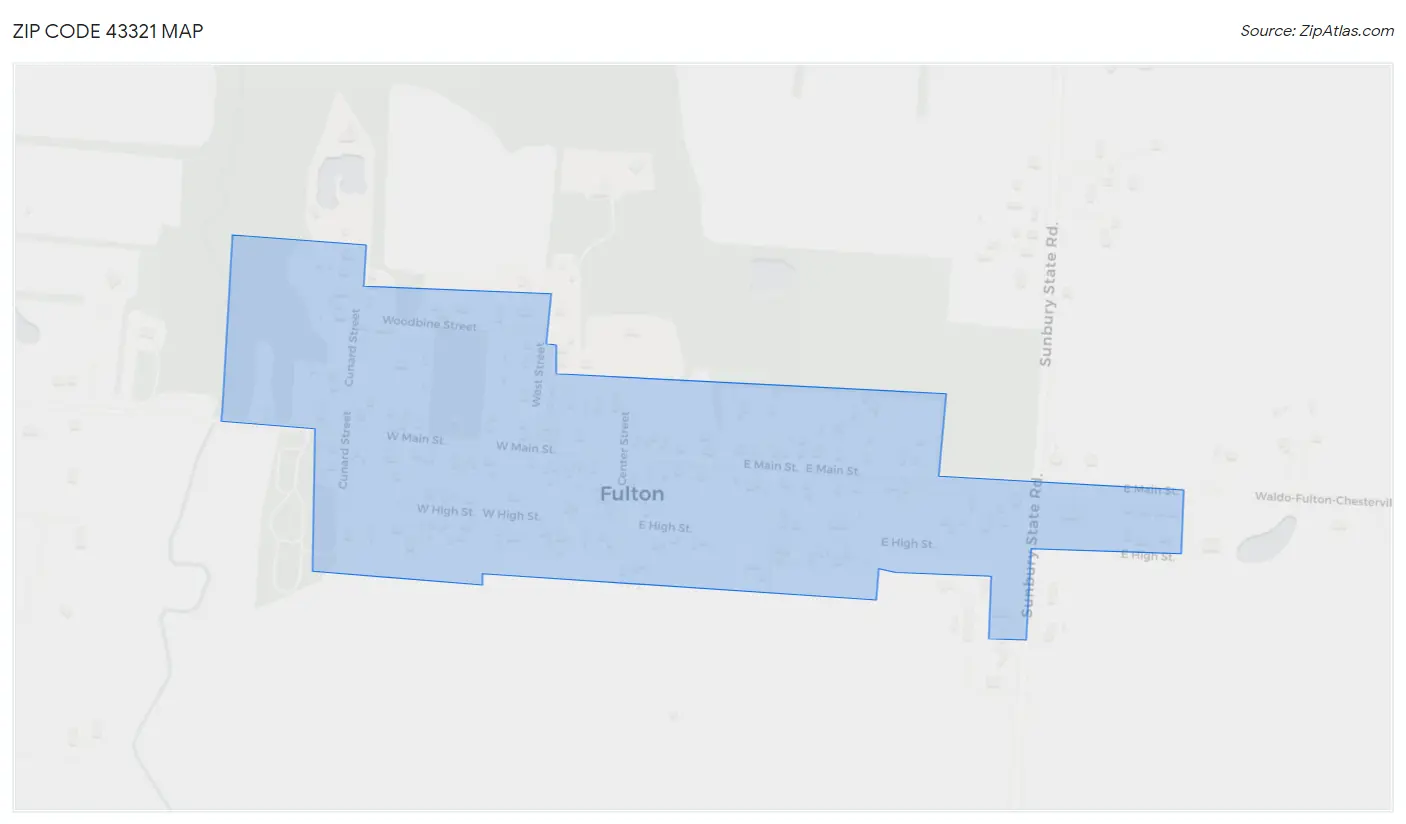 Zip Code 43321 Map