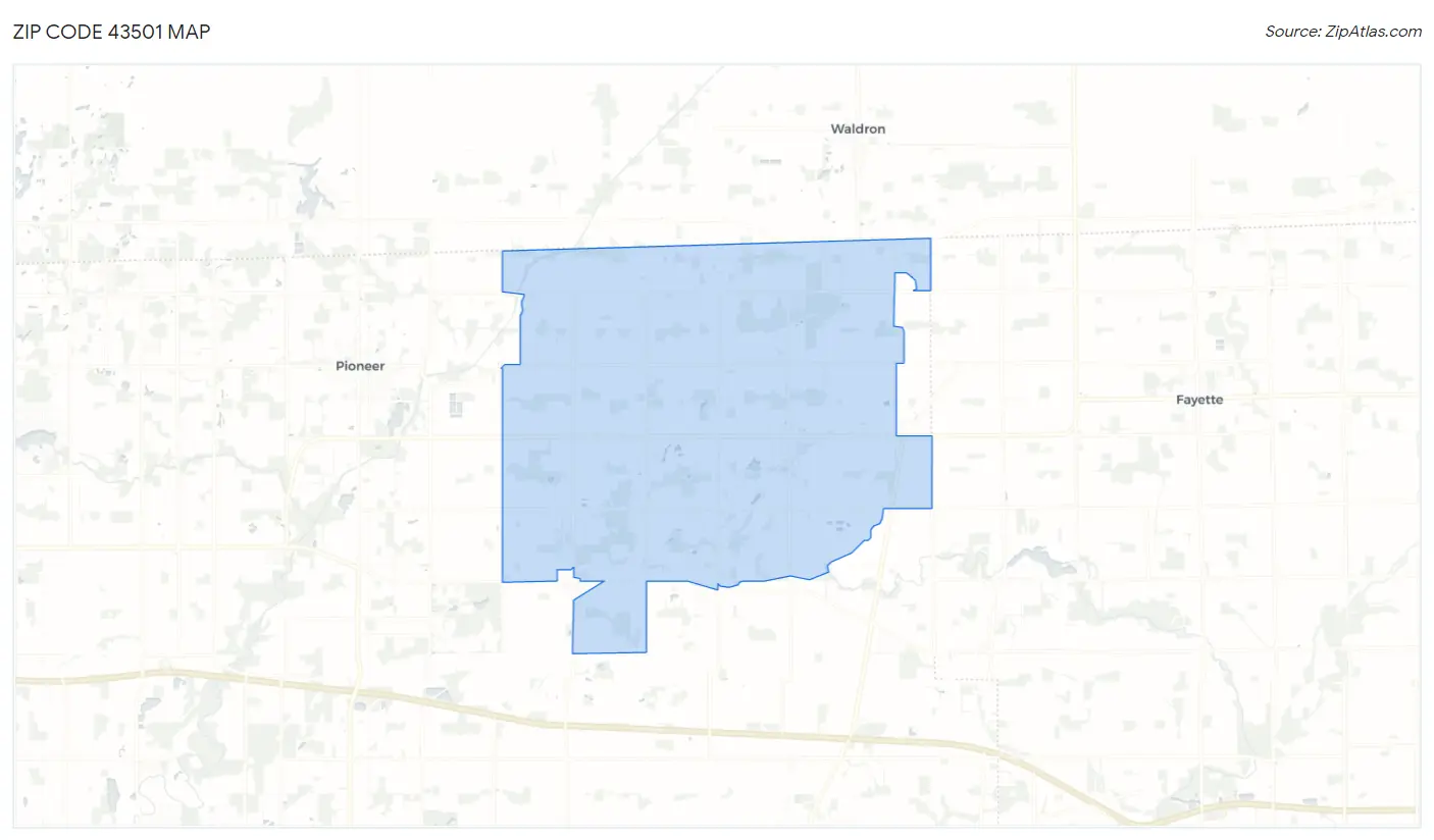 Zip Code 43501 Map