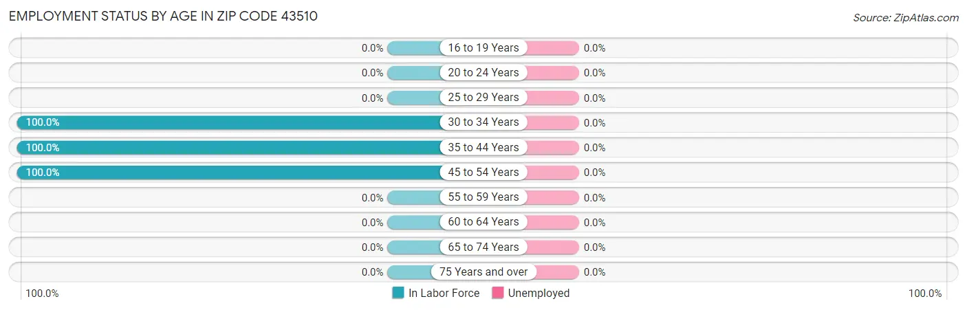Employment Status by Age in Zip Code 43510