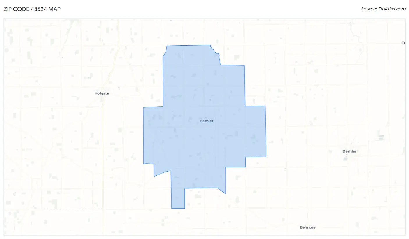 Zip Code 43524 Map