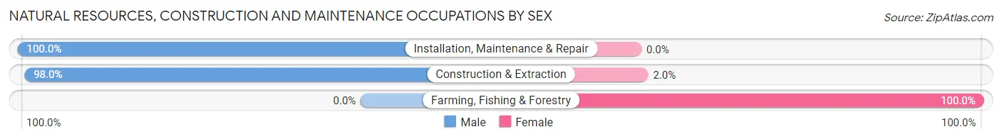 Natural Resources, Construction and Maintenance Occupations by Sex in Zip Code 43537