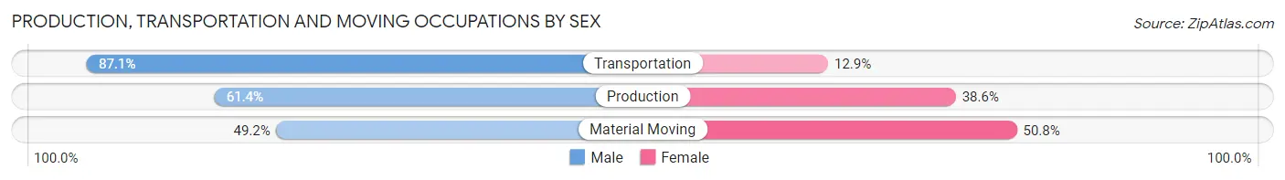 Production, Transportation and Moving Occupations by Sex in Zip Code 43570