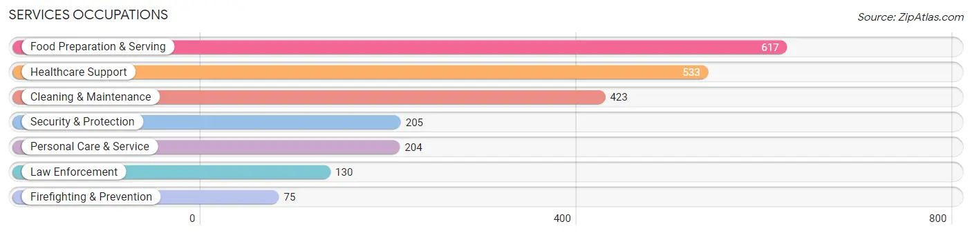 Services Occupations in Zip Code 43607