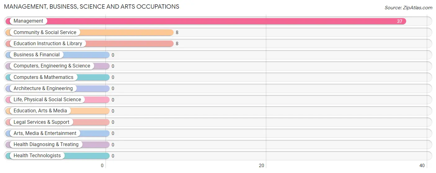 Management, Business, Science and Arts Occupations in Zip Code 43805