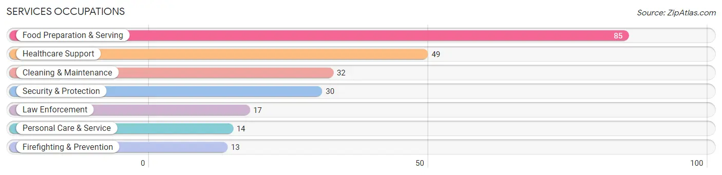 Services Occupations in Zip Code 43844