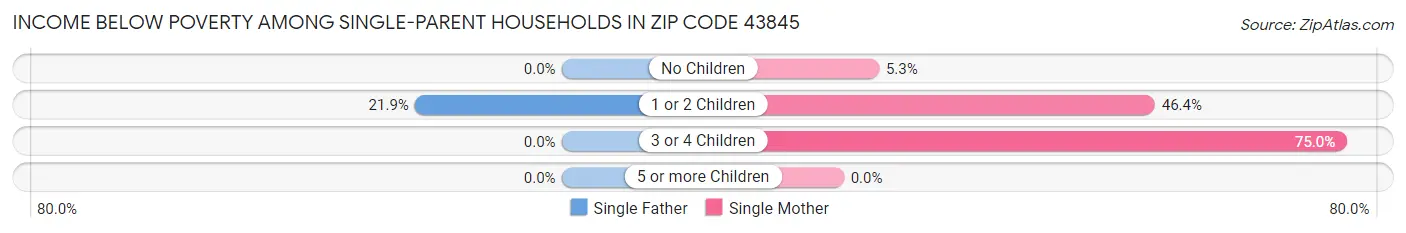 Income Below Poverty Among Single-Parent Households in Zip Code 43845