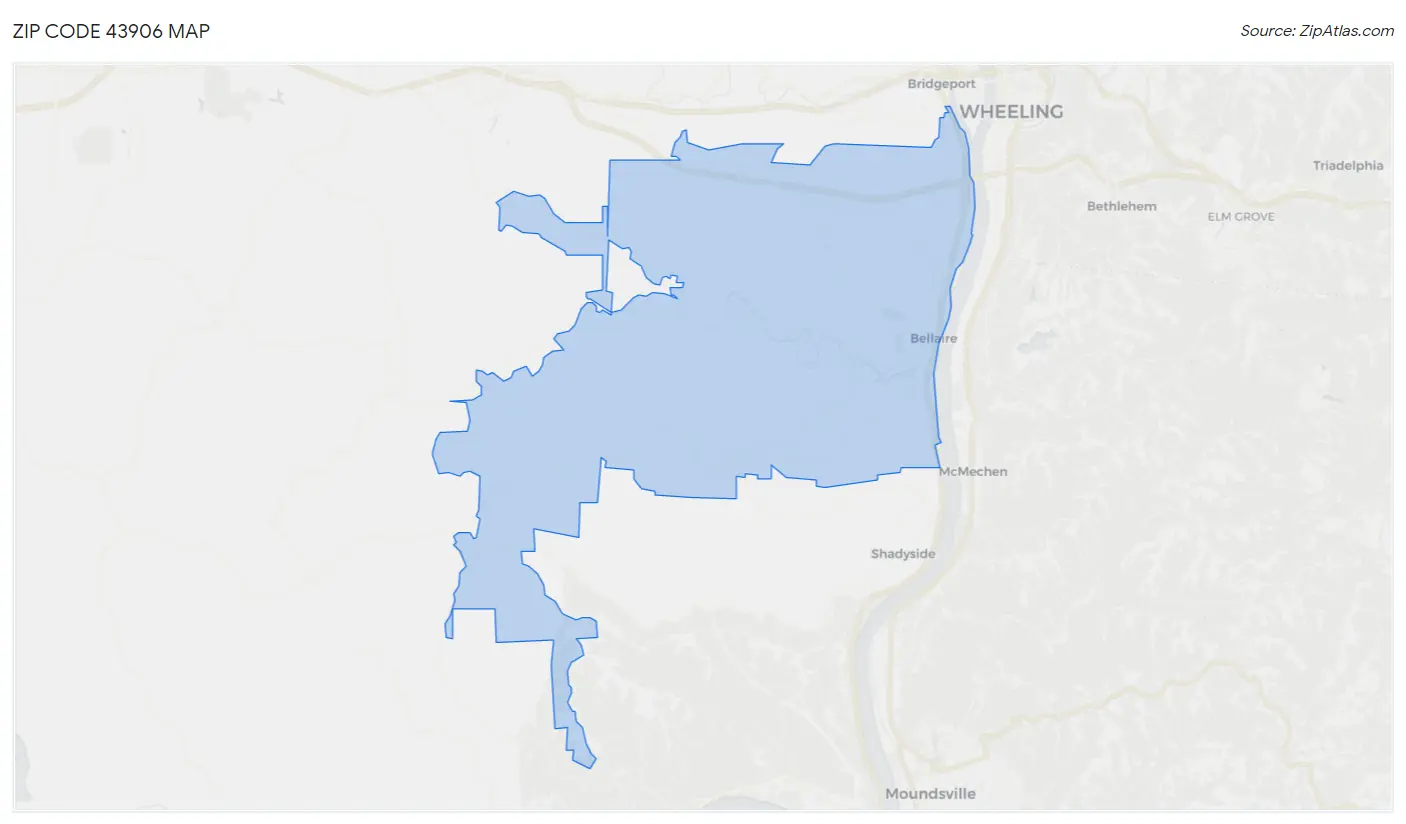 Zip Code 43906 Map