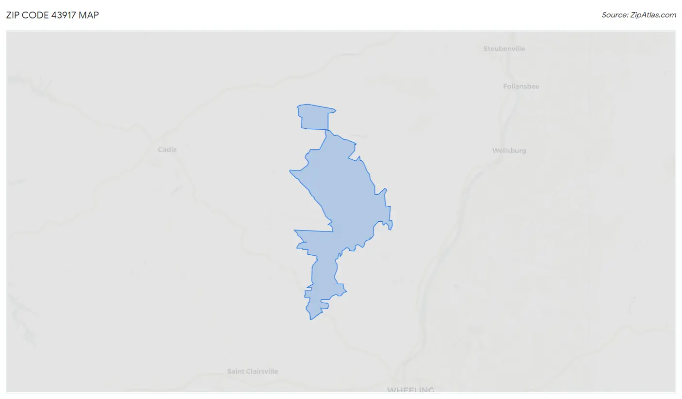 Zip Code 43917 Map