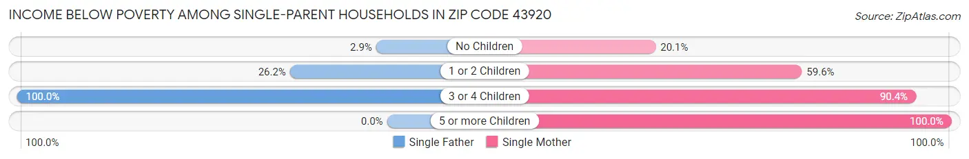 Income Below Poverty Among Single-Parent Households in Zip Code 43920