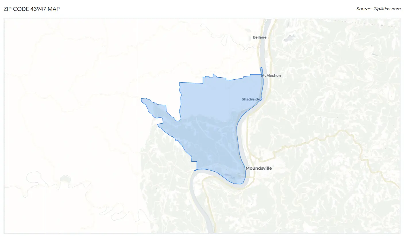 Zip Code 43947 Map