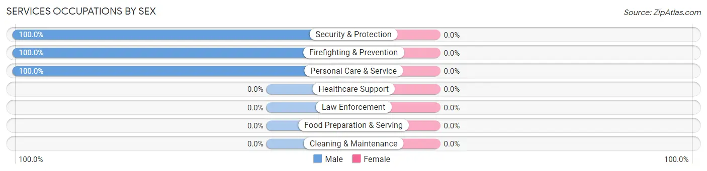 Services Occupations by Sex in Zip Code 43974