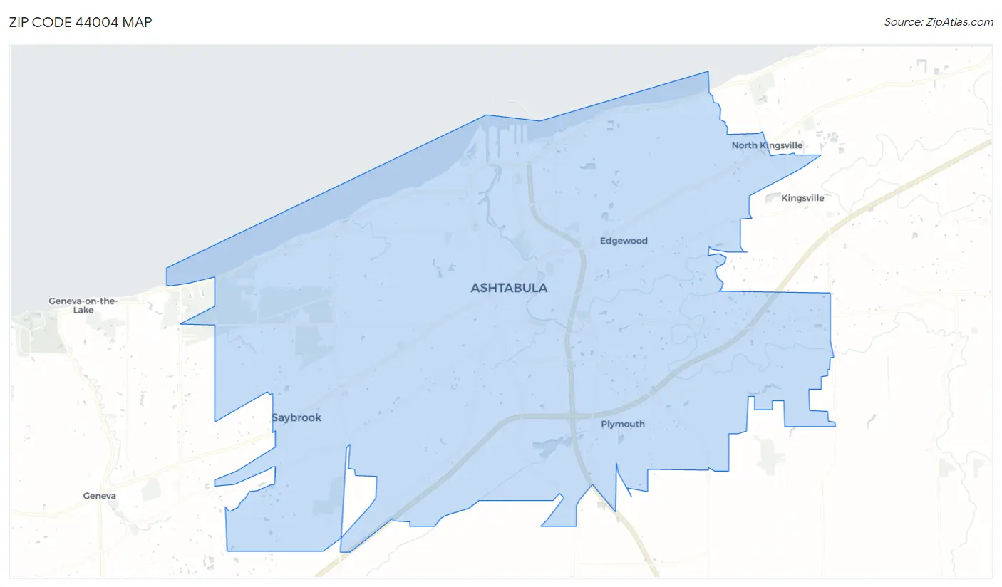 Zip Code 44004 Map