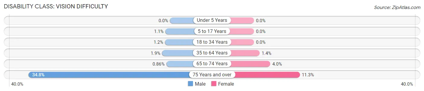 Disability in Zip Code 44081: <span>Vision Difficulty</span>