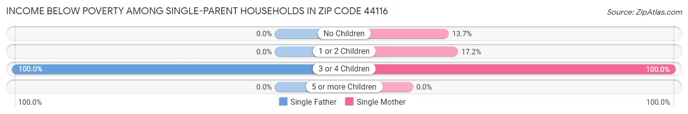 Income Below Poverty Among Single-Parent Households in Zip Code 44116
