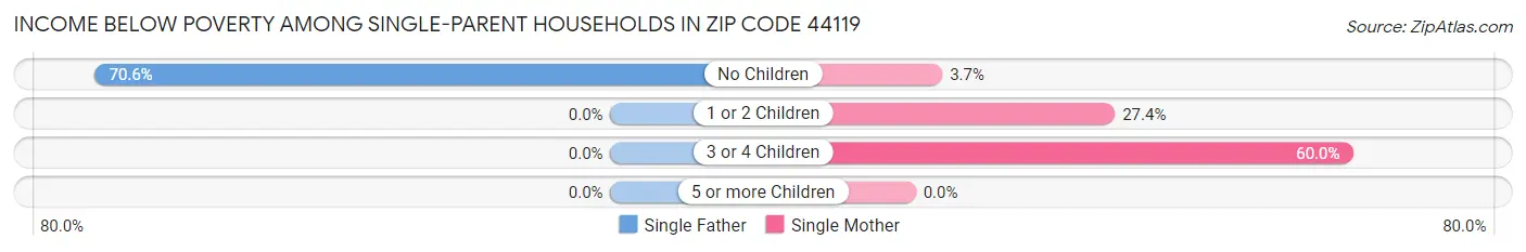 Income Below Poverty Among Single-Parent Households in Zip Code 44119