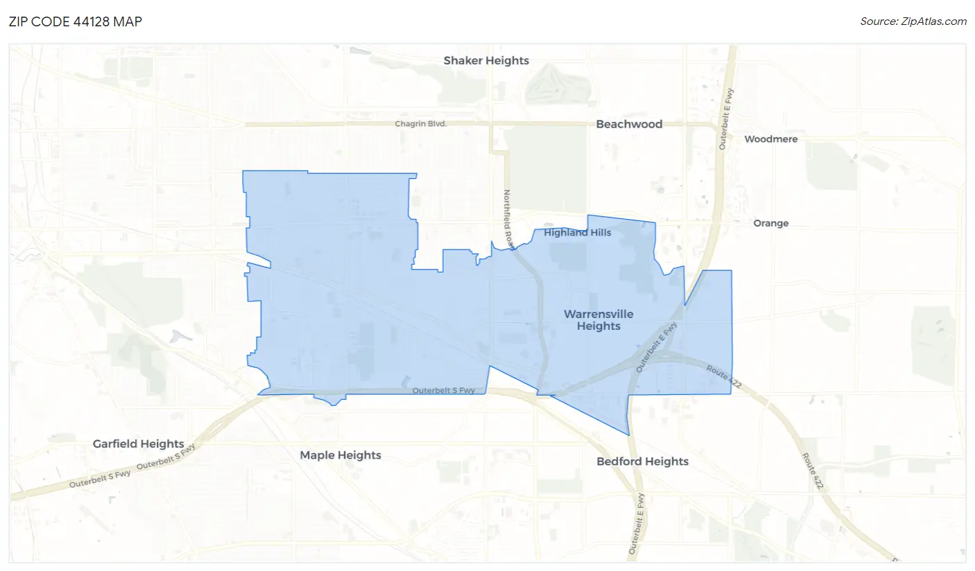 Zip Code 44128 Map